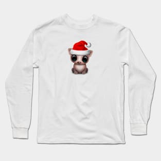 Christmas Pig Wearing a Santa Hat Long Sleeve T-Shirt